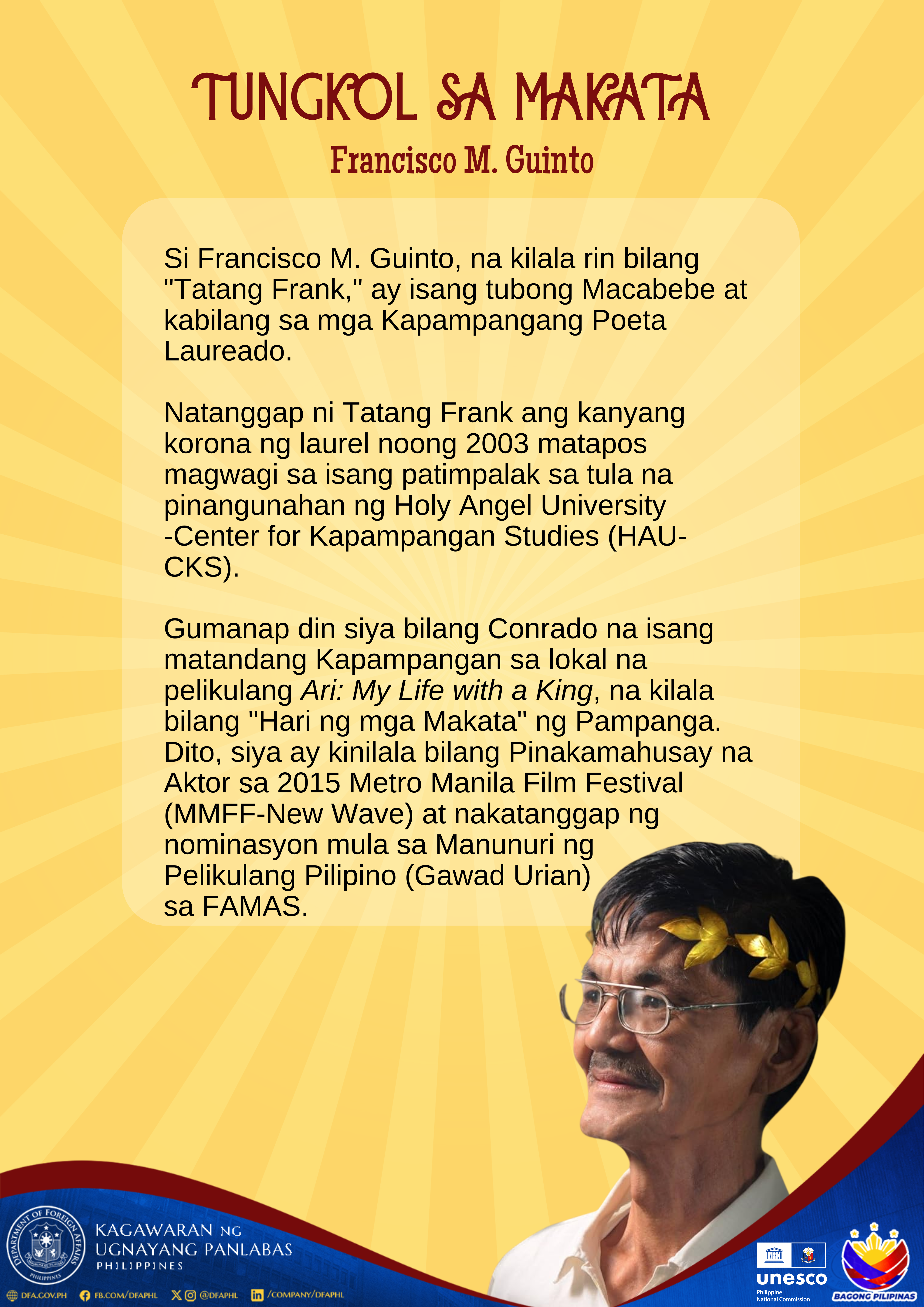 Kapampangan Francisco M. Guinto Tungkol sa Makata 1