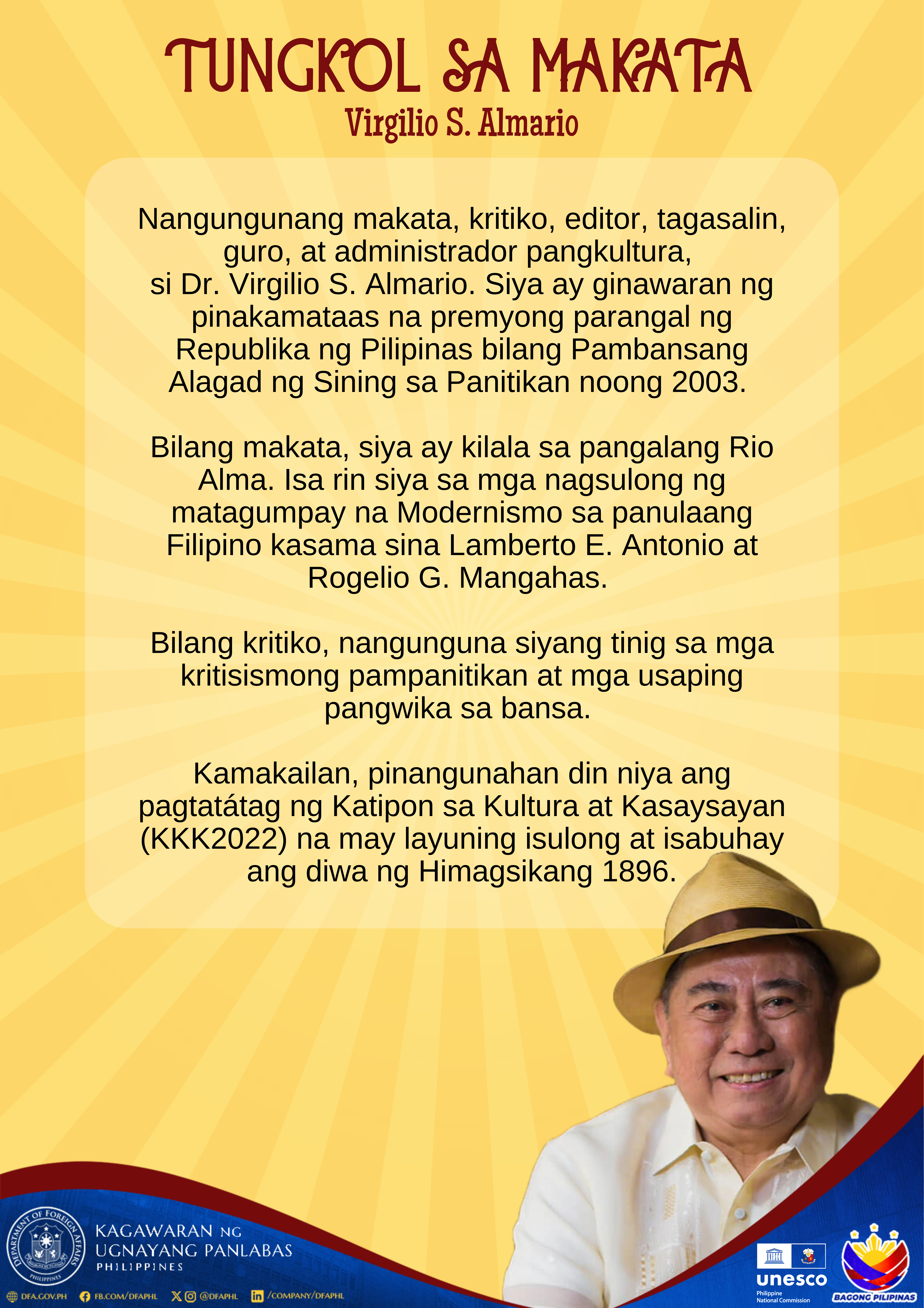 Tagalog Virgilio S. Almario Tungkol sa Makata